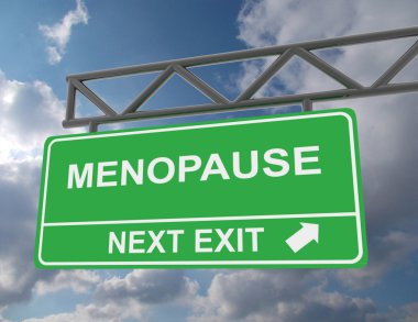Yeşil genel gider yol işaret bir menopoz ile