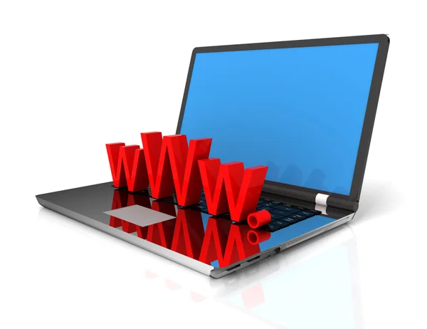 3d Laptop showing www — Stock Photo, Image