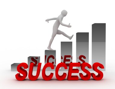 3D konsepti ile çubuk grafik grafik başarı