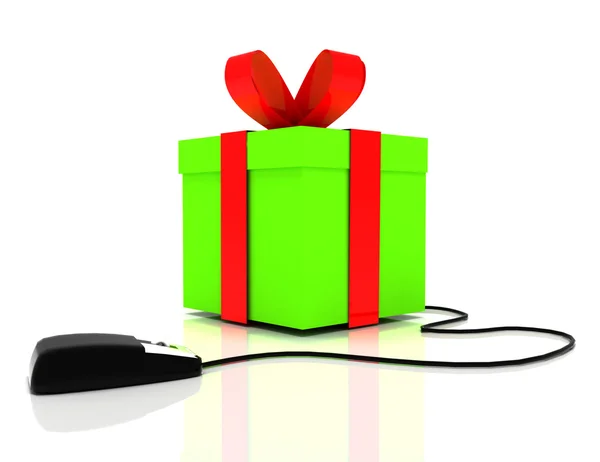 Concepto de regalo en línea 3d —  Fotos de Stock