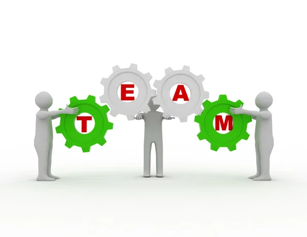 Teamwork concept with gears — Stock Photo, Image