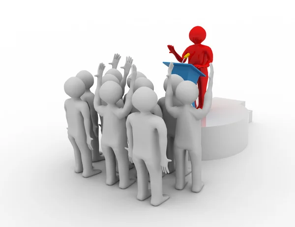 Leader speaking to audience. 3d leader concept — Stock Photo, Image