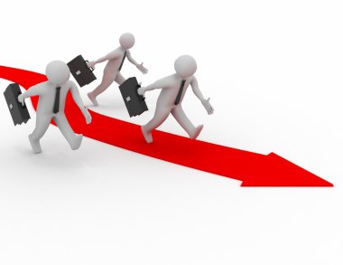 insan ırkının rekabet 3d insan. başarı kazanan kavramı. 