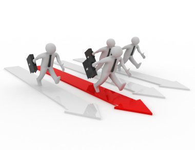 insan ırkının rekabet 3d insan. başarı kazanan kavramı.