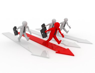 insan ırkının rekabet 3d insan. başarı kazanan kavramı.