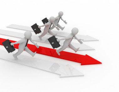 insan ırkının rekabet 3d insan. başarı kazanan kavramı. 