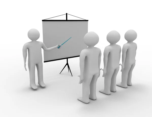 3d people - men, person presenting at a financial chart. Leaders — Stock Photo, Image