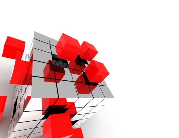 Concepto de negocio de trabajo en equipo - ensamblaje de cubos a partir de bloques — Foto de Stock