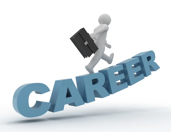 3d man climbing on the word "career". — Stock Photo, Image