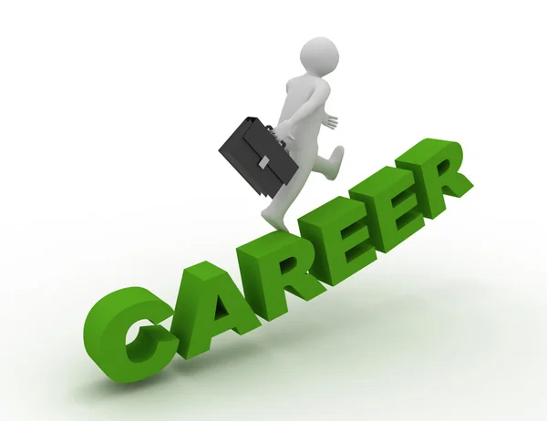 3d man climbing on the word "career". — Stock Photo, Image