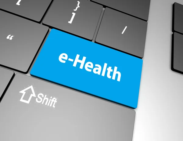 Bouton e-health texte, rendu 3d — Photo