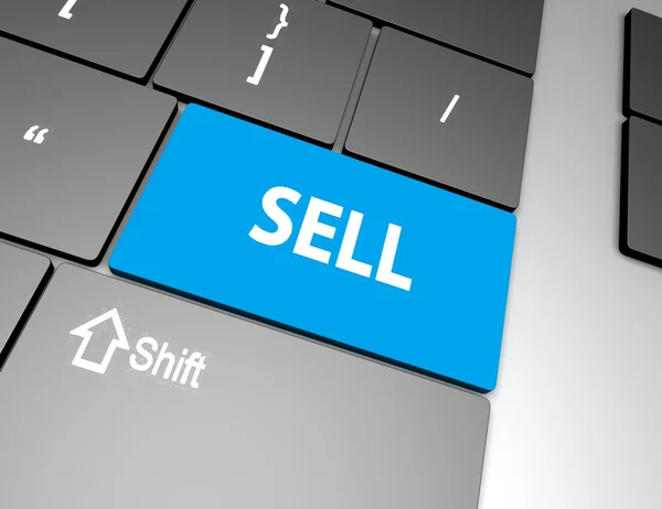 Sell message on keyboard, to sell something or sell concept for — Stock Photo, Image