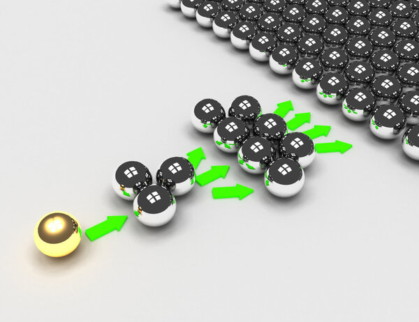 концепция вирусного маркетинга на белом фоне. 3d иллюстрация
