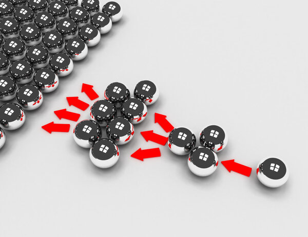 концепция вирусного маркетинга на белом фоне. 3d иллюстрация
