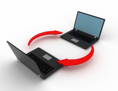 beyaz zemin üzerinde laptop değişimi