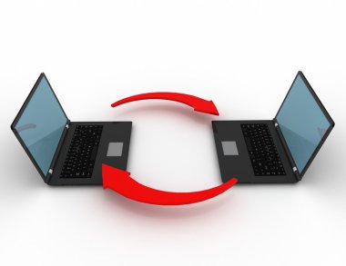 beyaz zemin üzerinde laptop değişimi