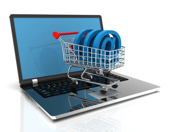 Shopping online 3d concept.3D Illustrazione — Foto Stock