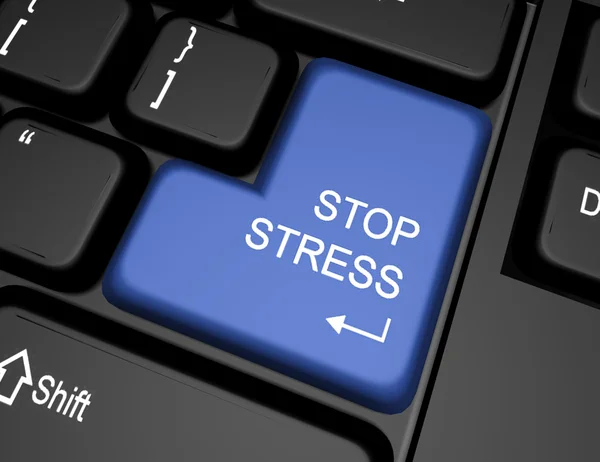 3D klávesnice s tlačítko stop stresu — Stock fotografie