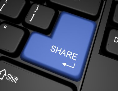 Paylaş düğmesi ile 3D klavye