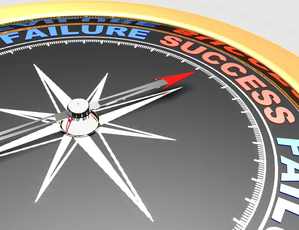 Abstract compass with needle pointing the word success. Success — Stock Photo, Image