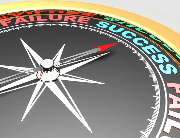 Abstract compass with needle pointing the word success. Success — Stock Photo, Image