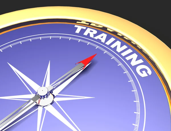 Abstract compass with needle pointing the word training. trainin — Stock Photo, Image