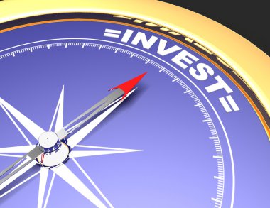 Soyut pusula sözcüğü işaret iğne ile yatırım. c yatırım