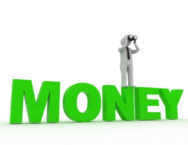 para için arama dürbün ile 3D adam