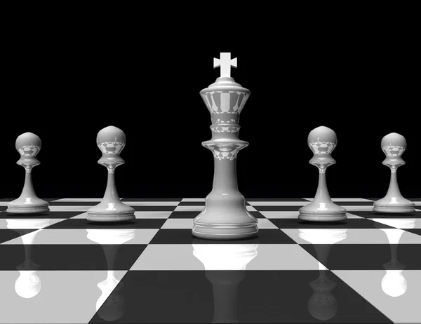 3d chess king and pawn. leader concept — Stock Photo, Image