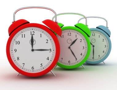 3D saatler beyaz. zaman kavramı