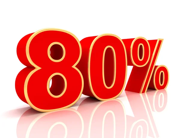 3d shiny red discount collection - 80 percent — Stock Photo, Image