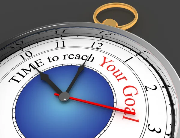 Czas, aby osiągnąć swój cel czerwony motywacji na pojęcie zegar — Zdjęcie stockowe
