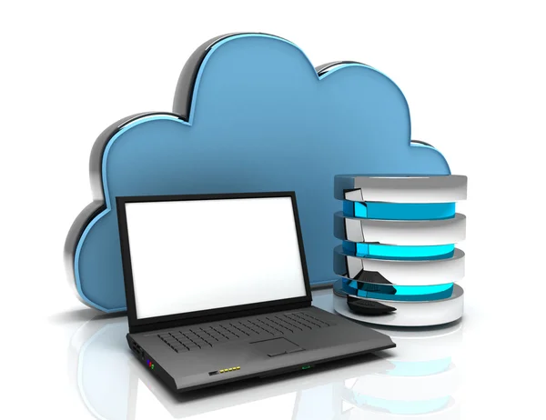 Cloud computing and remote data storage concept — Stock Photo, Image