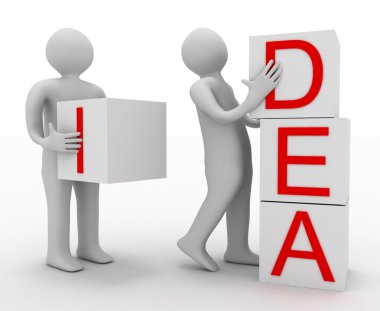 ekip çalışması kavramı. Beyaz arka plan üzerinde 3D çizim