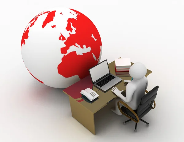 Global work conept. 3d illustration — Stock Photo, Image