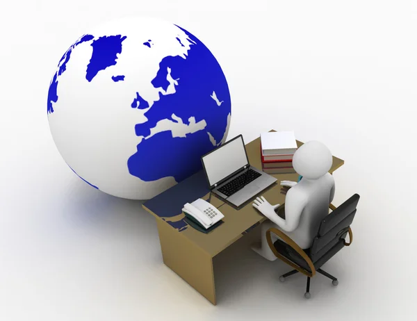 Global work conept. 3d illustration — Stock Photo, Image