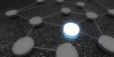 Bağlantı konsepti dijital teknoloji ve iş ağı. 3d illüstrasyon
