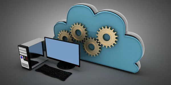 Cloud Computing Concept Облачные Компьютерные Иллюстрации — стоковое фото