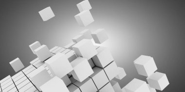 3D soyut arkaplan küpleri. İş konsepti. 3d illüstrasyon