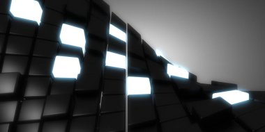 3D soyut küp arkaplanı. 3d illüstrasyon