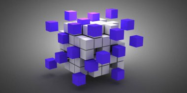 Üç boyutlu arkaplan küpleri. 3d illüstrasyon