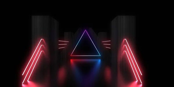 3D neon abstract background. neon lines . 3d illustration