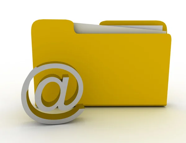 Email sign and folder — Stock Photo, Image