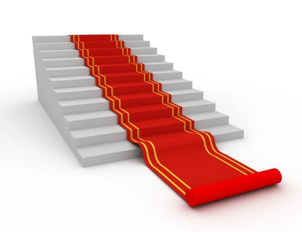 Red carpet on the success ladder — Stock Photo, Image