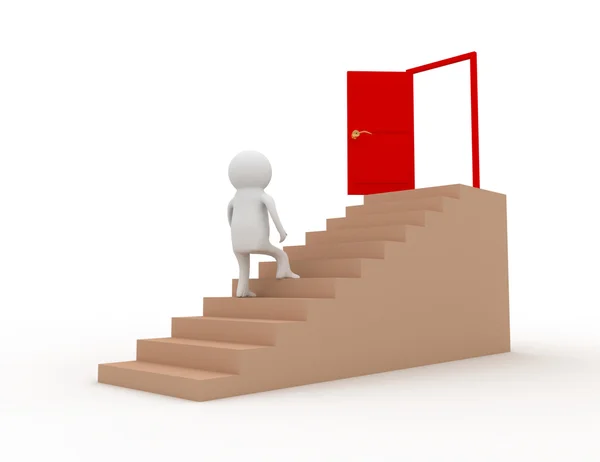 3d man climbing on stair — Stock Photo, Image