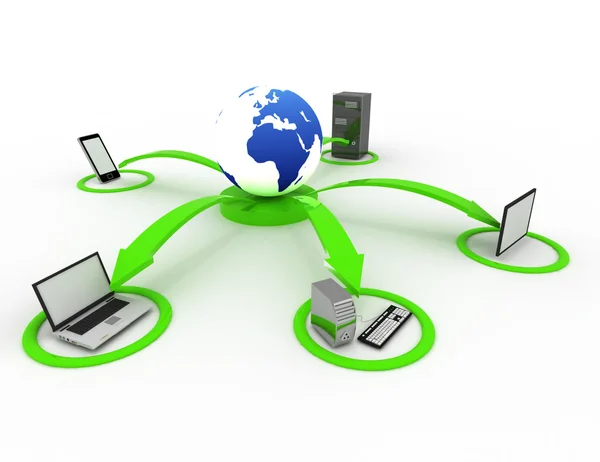 Computer network and internet communication concept — Stock Photo, Image