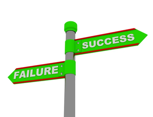 Sinalização de sucesso falha — Fotografia de Stock