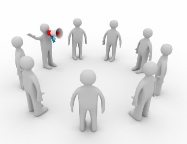 hatip megafon içinde konuşuyor