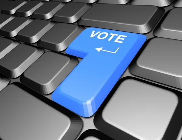 Клавиатура с кнопкой голосования — стоковое фото