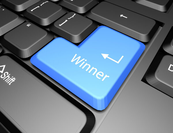 keyboard with winner button